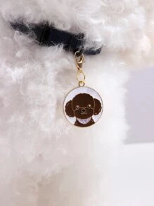 1pc Dog Print Pet ID Tag - màu nâu - Xem 2