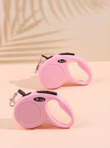 1入組自動可伸縮寵物牽引繩 - 粉色 - 查看 1