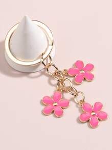 Street Flower Charm Keychain - Hot Pink - View 2