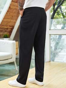 Calvornis Men Slant Pocket Tapered Trousers - Black - View 2