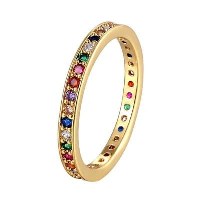 方晶鋯石裝飾戒指