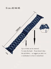 Solid Stainless Steel Watchband Compatible With Apple Watch - Blue - View 5