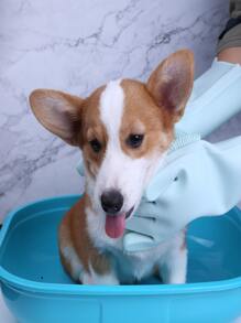 1pair Pet Shower Gloves - Green - View 3