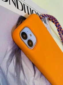Plain Phone Case With Lanyard - Burnt Orange - View 3