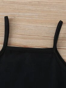 SHEIN Bộ thời trang bé gái xoắn lại Lá thư Ăn mặc đẹp - Nhiều màu - Xem 5