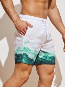 Surfspeed 男士山圖案腰部抽繩泳褲 - 彩色 - 查看 3