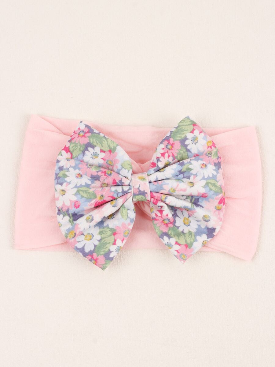 1入組嬰兒印花蝴蝶結裝飾髮箍 - 彩色 - 查看 1