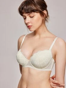 LUVLETTE Lingerie Double Up Lace Push-Up Bra - White - View 4