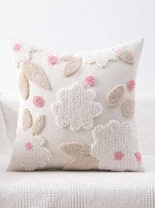 Floral Embroidered Cushion Cover Without Filler - Multicolor - View 1