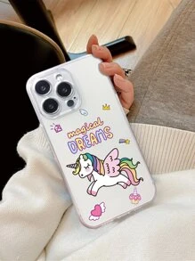 Funda de celular transparente unicornio de dibujos animados - Multicolor - Ver 1
