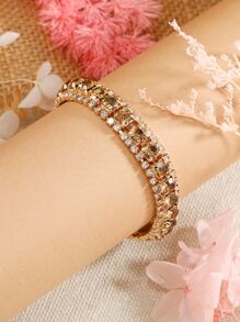 Pulsera con diseño de diamante de imitación