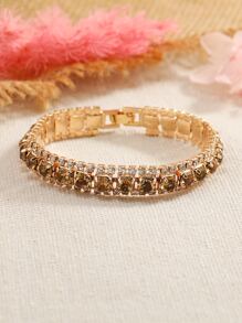 Pulsera con diseño de diamante de imitación