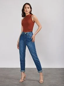 SHEIN EZwear Polyester tái chế 2 Miếng Crop Tank Top - Nhiều màu - Xem 5