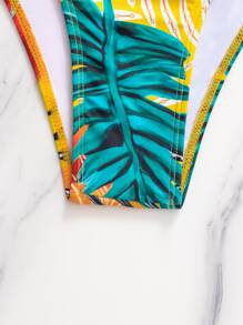 SHEIN Swim 3pack Floral Graphic Knot Front Bikini Swimsuit & Beach Rok - MultiWarna - View 5