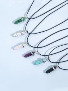 6pcs Crystal Pendant Necklace - Multicolor - View 2