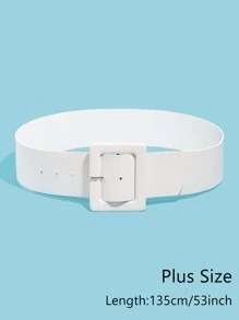 白色方形扣加大码宽腰带，135厘米万圣节夏季，学校秋季，秋季，万圣节