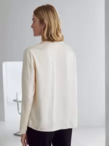 MOTF PREMIUM DRAPED RELAXED FIT BLOUSE - Apricot - View 2