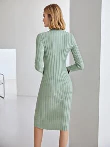 MOTF PREMIUM Vestido De Suéter Ajustado De Viscosa - verde menta - Ver 2