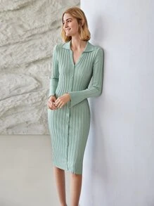 MOTF PREMIUM Vestido De Suéter Ajustado De Viscosa - verde menta - Ver 6