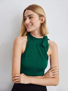 MOTF PREMIUM SPANDEX SLIM TIE NECK TANK - Dark Green - View 7