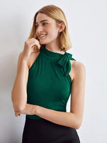 MOTF PREMIUM SPANDEX SLIM TIE NECK TANK - Dark Green - View 8