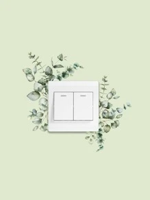 1 pieza Pegatina de pared con diseño de hoja para interruptor y enchufe, decoración autoadhesiva para el hogar, pegatinas, vinilos decorativos para decorar el hogar, artículos de decoración de primavera para renovar tu hogar, pegatinas de decoración de ramas, regalos para cumpleaños y graduación - Multicolor - Ver 2