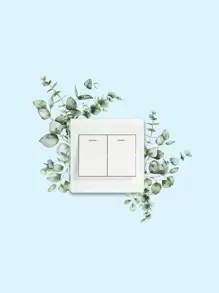 1 pieza Pegatina de pared con diseño de hoja para interruptor y enchufe, decoración autoadhesiva para el hogar, pegatinas, vinilos decorativos para decorar el hogar, artículos de decoración de primavera para renovar tu hogar, pegatinas de decoración de ramas, regalos para cumpleaños y graduación - Multicolor - Ver 4