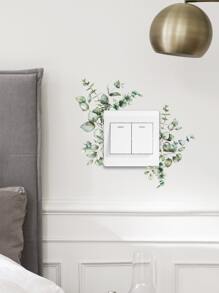 1 pieza Pegatina de pared con diseño de hoja para interruptor y enchufe, decoración autoadhesiva para el hogar, pegatinas, vinilos decorativos para decorar el hogar, artículos de decoración de primavera para renovar tu hogar, pegatinas de decoración de ramas, regalos para cumpleaños y graduación - Multicolor - Ver 5