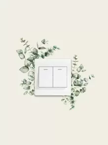 1 pieza Pegatina de pared con diseño de hoja para interruptor y enchufe, decoración autoadhesiva para el hogar, pegatinas, vinilos decorativos para decorar el hogar, artículos de decoración de primavera para renovar tu hogar, pegatinas de decoración de ramas, regalos para cumpleaños y graduación - Multicolor - Ver 7