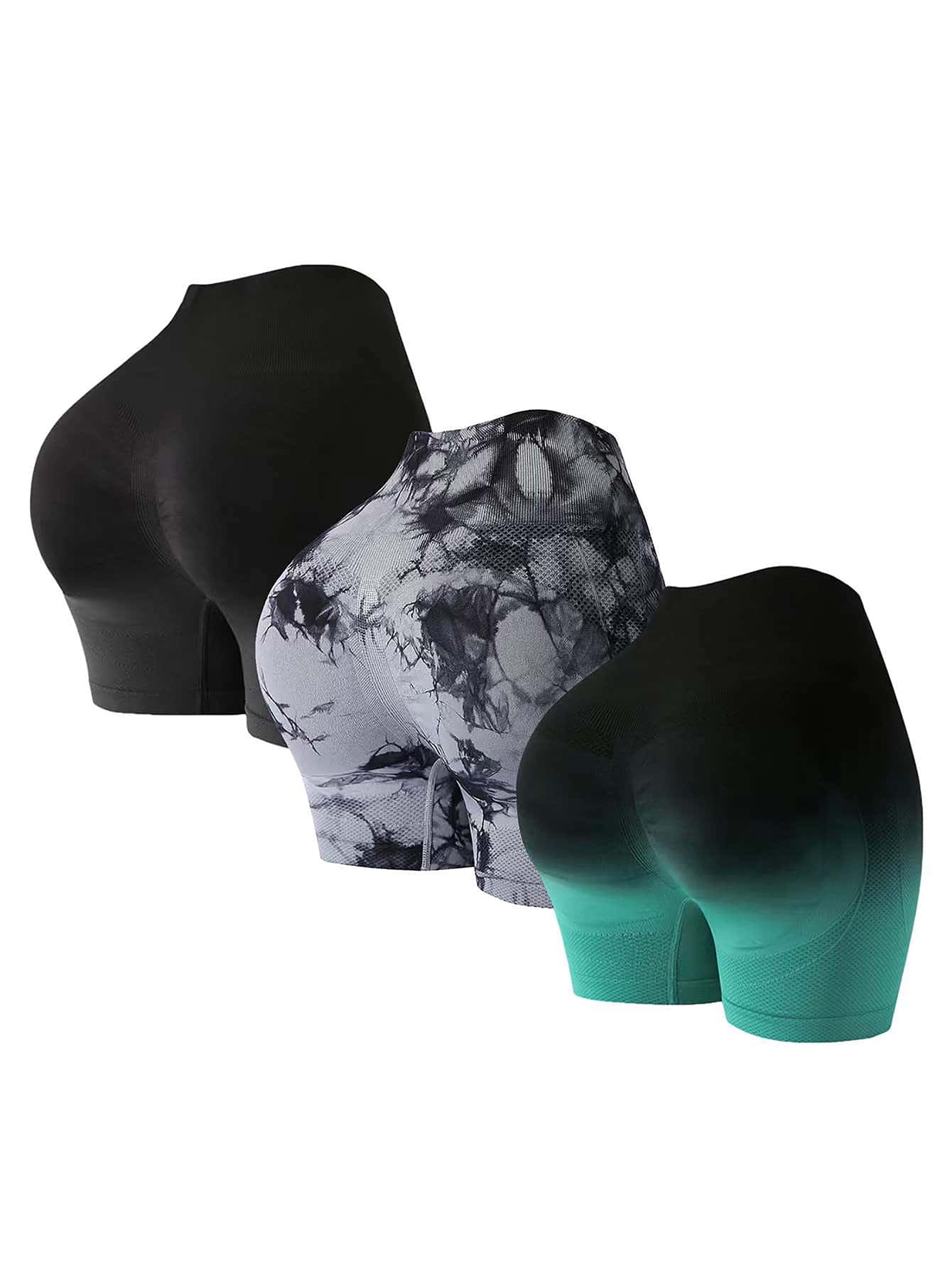 Yoga Trendy Quần Shorts Thể thao Nữ Ombre Cà vạt nhuộm - Nhiều màu - Xem 1