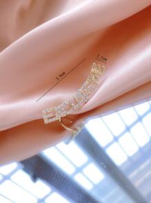 Rhinestone Letter Earring - Yellow Gold - View 3
