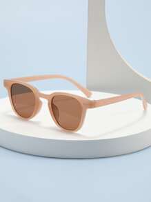 Kids Geometric Frame Tinted Lens Fashion Glasses - Bronze - View 2