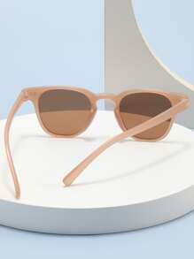 Kids Geometric Frame Tinted Lens Fashion Glasses - Bronze - View 3