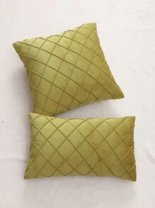 1pc Vỏ đệm Pintuck không có chất làm đầy - màu xanh lá - Xem 7