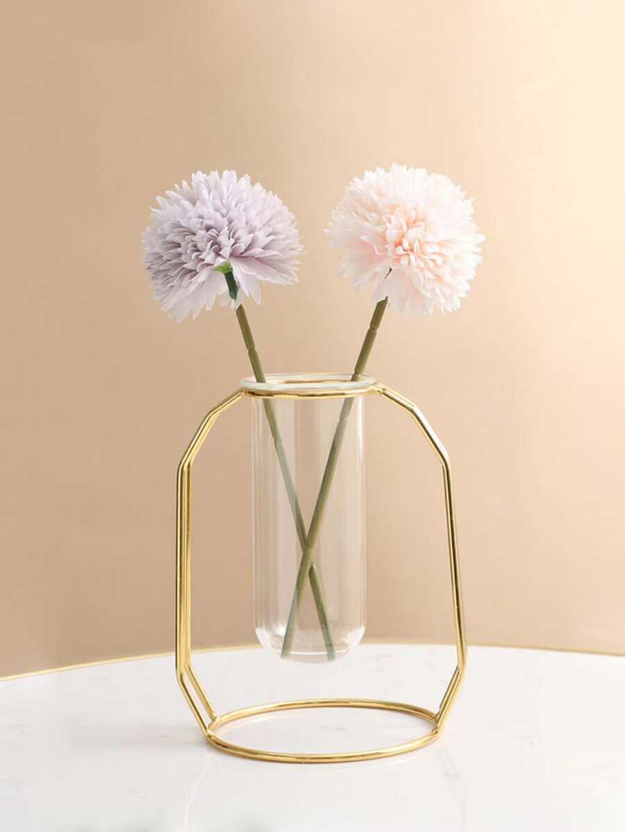1pc Iron Vase,Home Decor,Flower Vase,Centerpiece,Table Decor - Gold - View 1