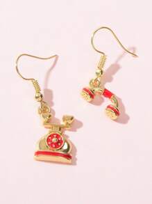 Pendientes largos teléfono - Multicolor - Ver 1