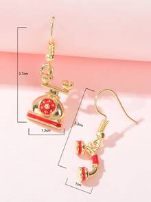 Pendientes largos teléfono - Multicolor - Ver 3