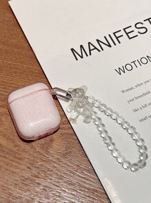 熊鑰匙圈金屬亮絲耳機殼適用於Airpods - 粉色 - 查看 4