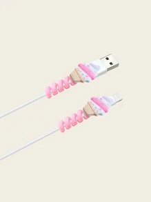 2入組冰激淩形狀數據線保護頭