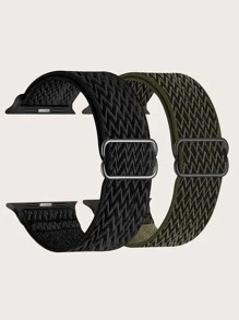 Nylon Wavy Pattern Watch Strap For Apple Watch - Army Green - View 2