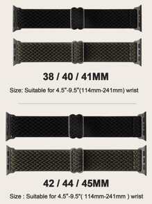 Nylon Wavy Pattern Watch Strap For Apple Watch - Army Green - View 3