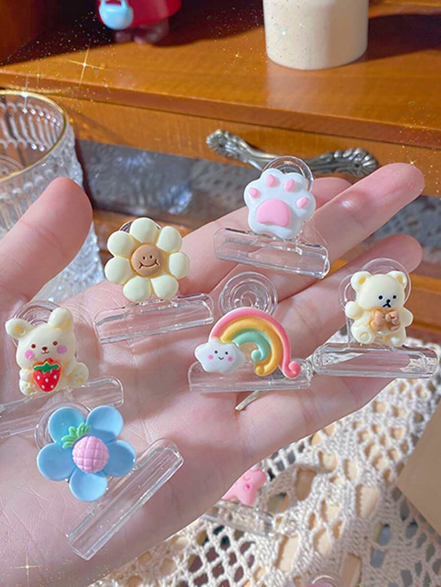 2pcs Cartoon Animal Decor Random Binder Clip - Multicolor - View 1