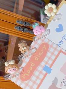 2pcs Cartoon Animal Decor Random Binder Clip - Multicolor - View 5