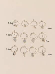 時尚耳環 - 銀色 - 查看 3