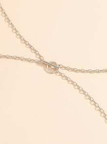 Minimalist OT Buckle Body Chain - Silver - View 4