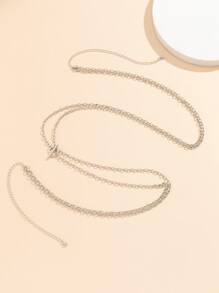 Minimalist OT Buckle Body Chain - Silver - View 5