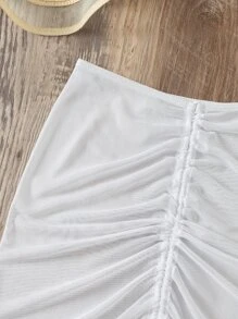 SHEIN Swim Falda de pareos con cordón delantero