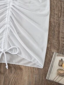 SHEIN Swim Falda de pareos con cordón delantero