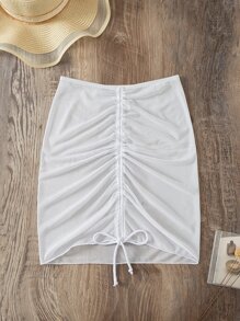 SHEIN Swim Falda de pareos con cordón delantero