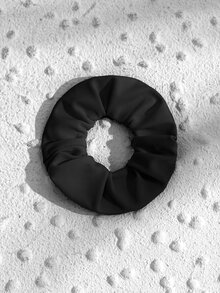 High Cut Bikini Panty & Scrunchie, For Summer Beach Vacation - Black - View 3